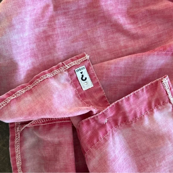 Guess women's pink long-sleeve button-down shirt size L. - Picture 4 of 4